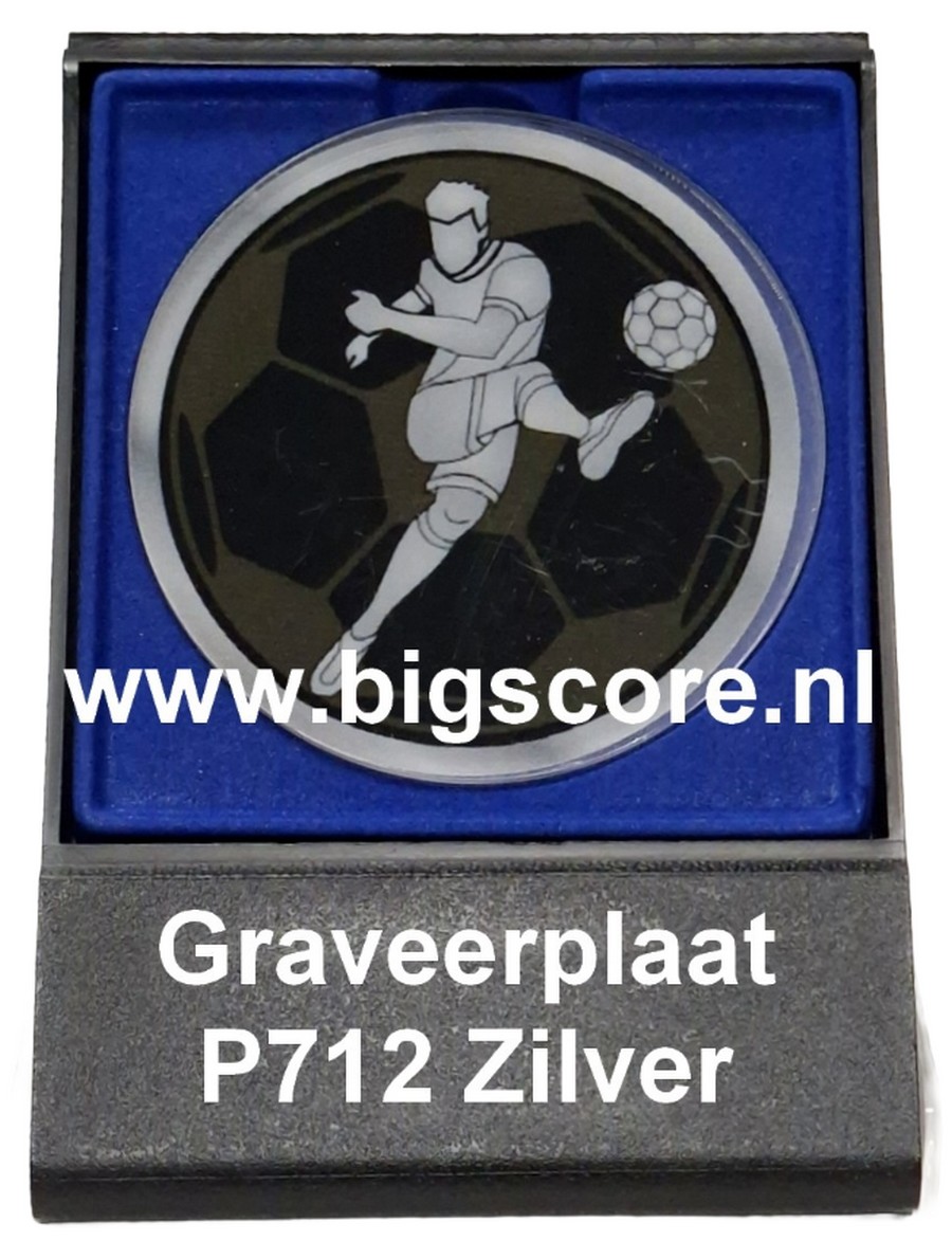 Voetbal Heren Acryl in medailledoosje Blauw-Zwart G/Z/B